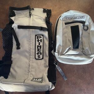 Pet-carrier backpack with attachable accessory bag